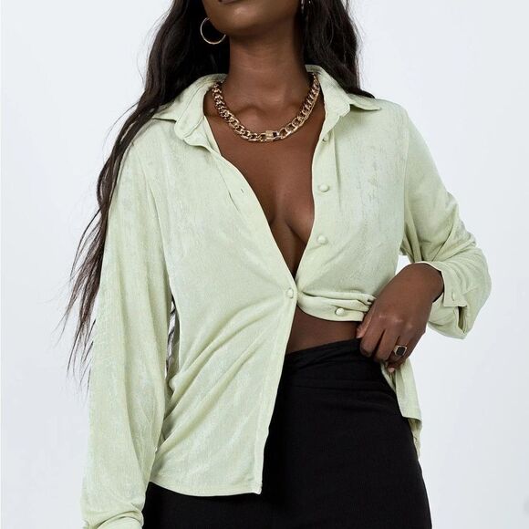 Princess Polly Tops - Pervical Green Shirt - 6
